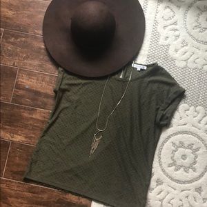 Rose + Olive T-shirt - Medium Size, Olive Green